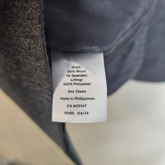 Talbots Wool Open Front Career Blazer Notched Collar Grey 12W - Picture 4 of 4